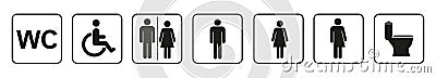 Toilet icons set, toilet signs, WC signs â€“ vector Vector Illustration